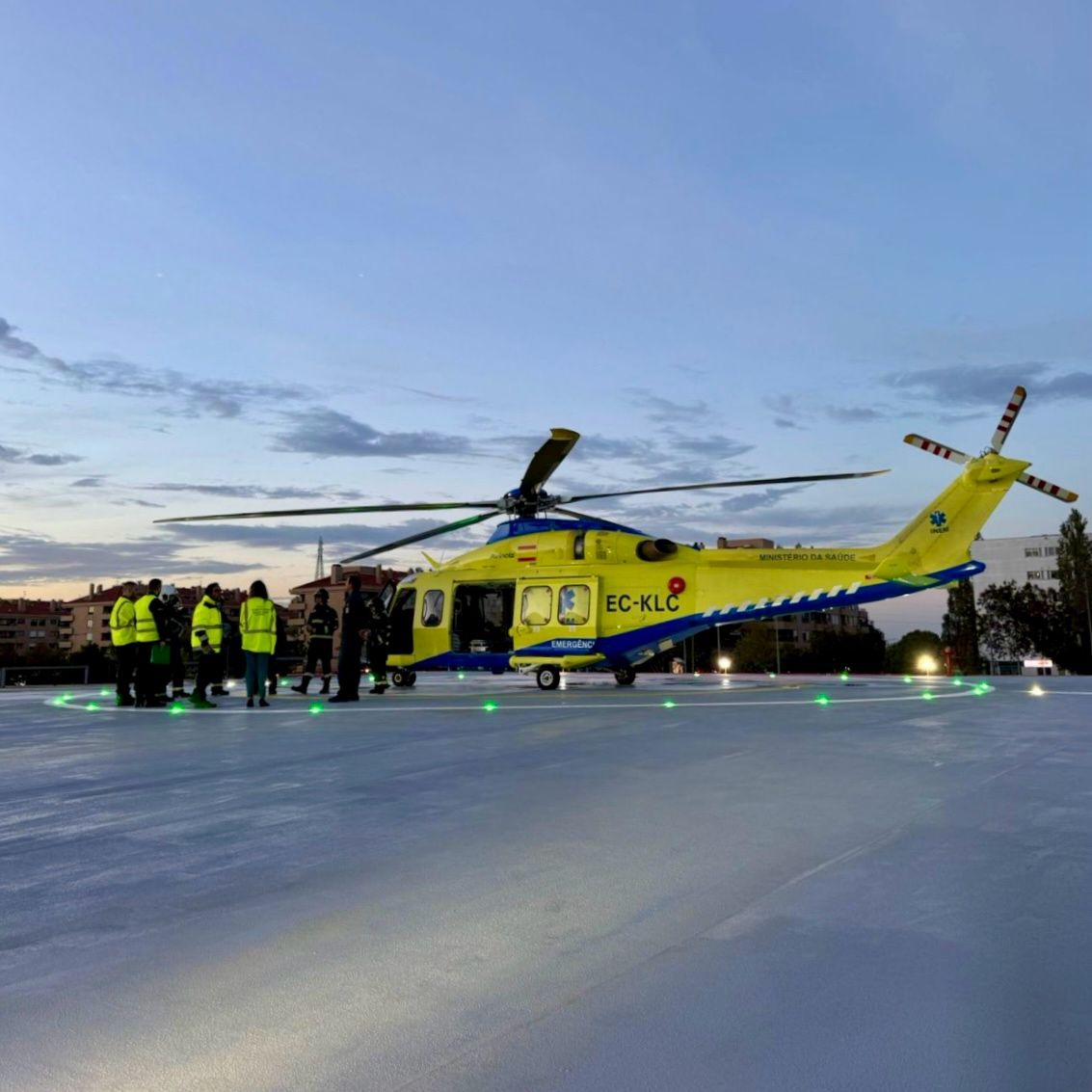 Helicopter landed on Helipad