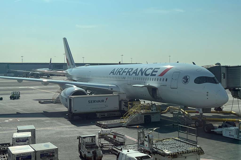 Air France Airbus A350 docked at CDG