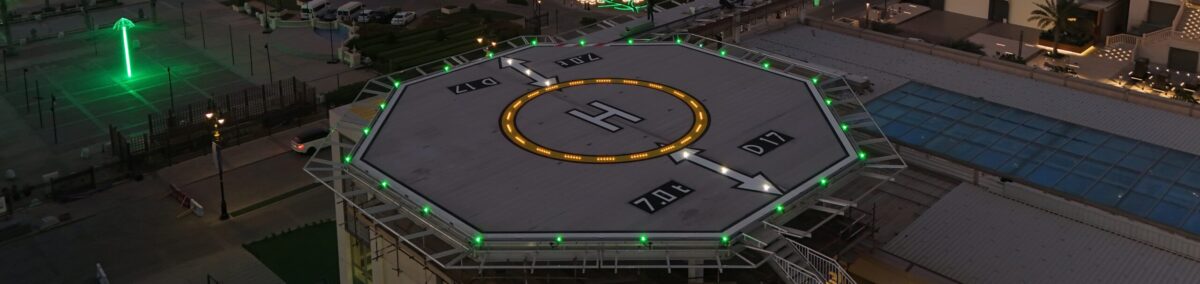 helideck with lighting