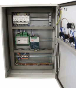 heliport control panel with door open