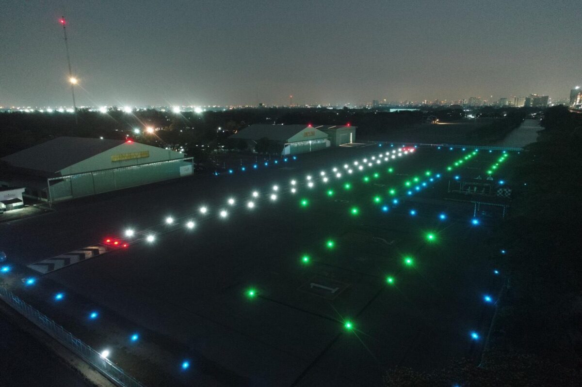 big helipad with runway FATO and multiple parking stand