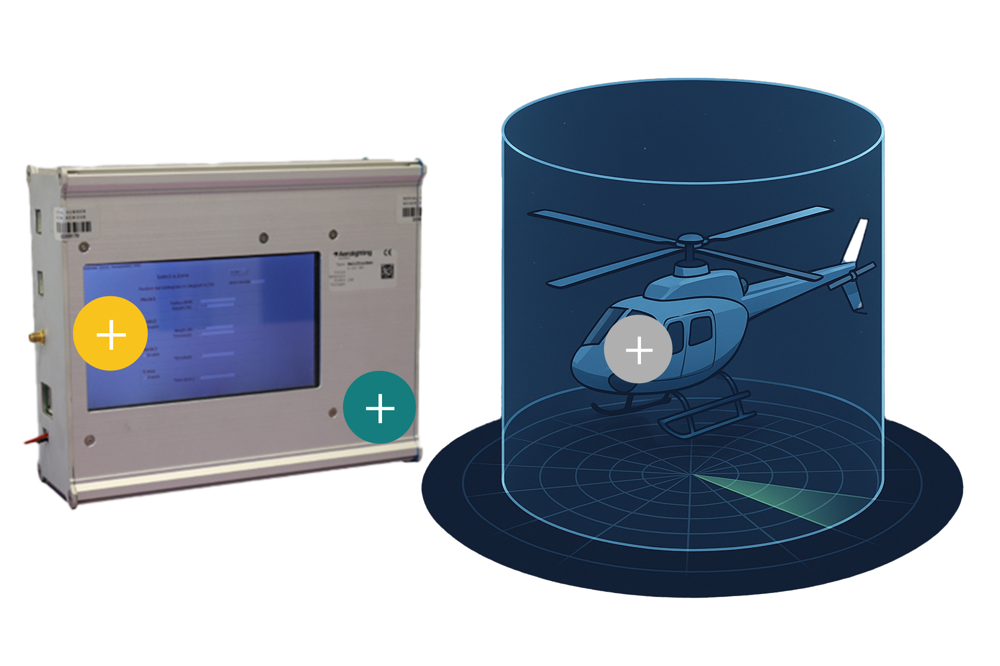 helitracker automatic detection system with helicopter in radar